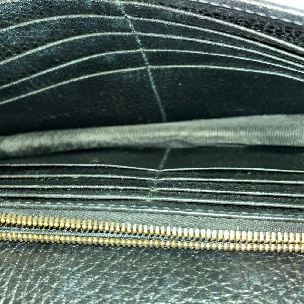 GUCCI Interlocking G Black Pebbled Leather Wallet on Chain - Picture 6 of 8